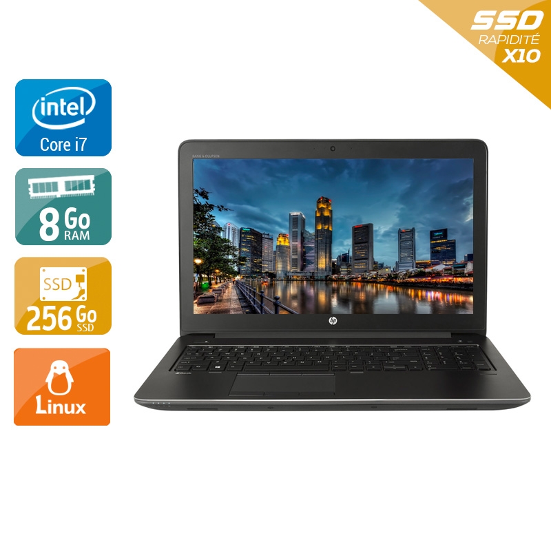 HP ZBook 15 G3 15,6'' i7 Gen 6  - 8Go RAM 256Go SSD Linux  État correctOccasion certifiée reconditionnée
