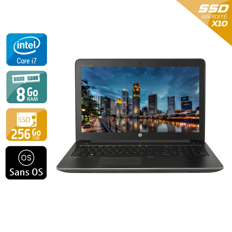 HP ZBook 15 G3 15,6'' i7 Gen 6  - 8Go RAM 256Go SSD Sans OS  État correctOccasion certifiée reconditionnée