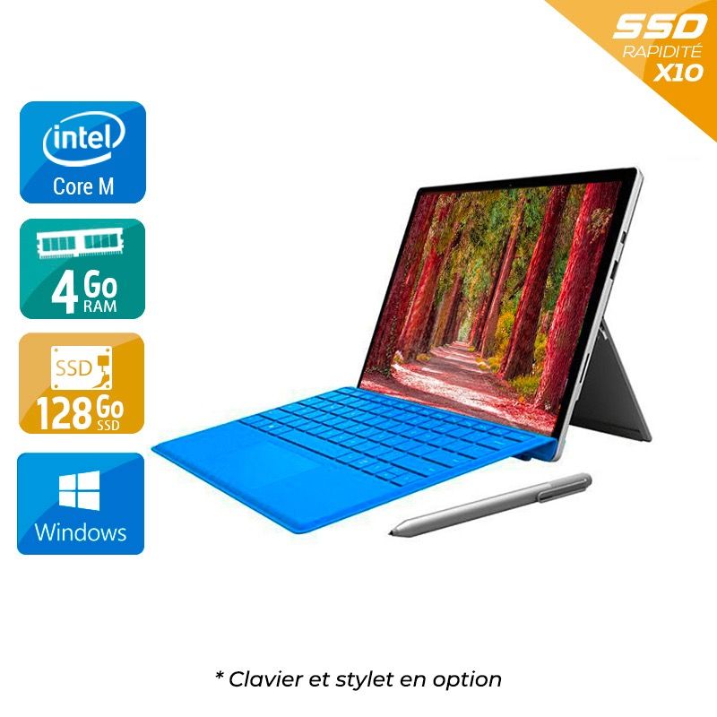 Microsoft Surface Pro 4 12,3" Core M3 Gen 6 4Go RAM 128Go SSD Windows 10