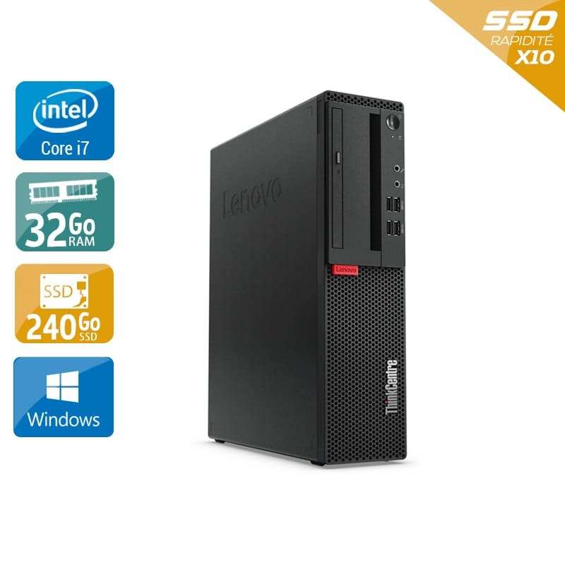 Lenovo ThinkCentre M910 SFF i7 Gen 6 32Go RAM 240Go SSD Windows 10