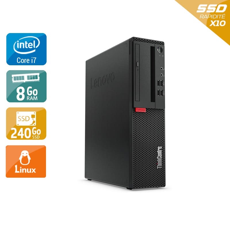 Lenovo ThinkCentre M910 SFF i7 Gen 6 8Go RAM 240Go SSD Linux