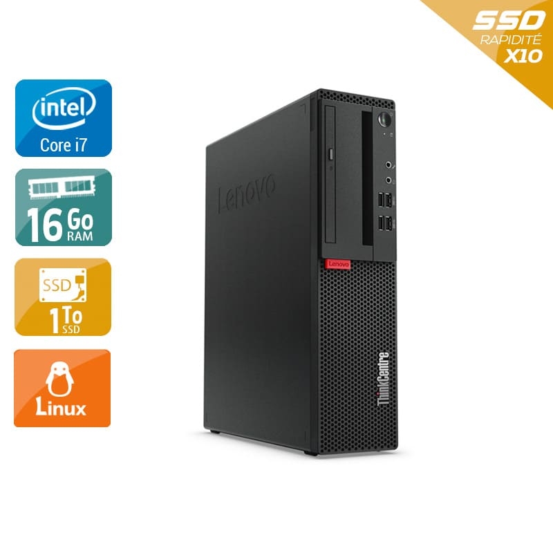 Lenovo ThinkCentre M910 SFF i7 Gen 6 16Go RAM 1To SSD Linux