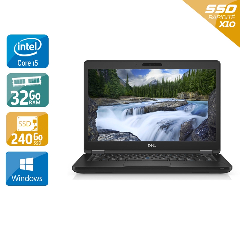 Dell Latitude 5490 14'' i5 Gen 7 - 32Go RAM 240Go SSD Windows 10  État correctOccasion certifiée reconditionnée