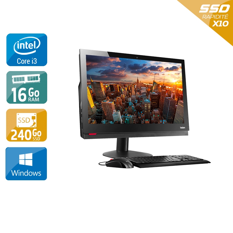 Lenovo ThinkCentre M910Z AIO i3 Gen 7 24" - 16Go RAM 240Go SSD Windows 10