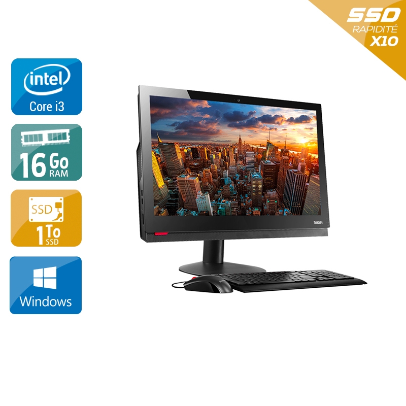 Lenovo ThinkCentre M910Z AIO i3 Gen 7 24" - 16Go RAM 1To SSD Windows 10