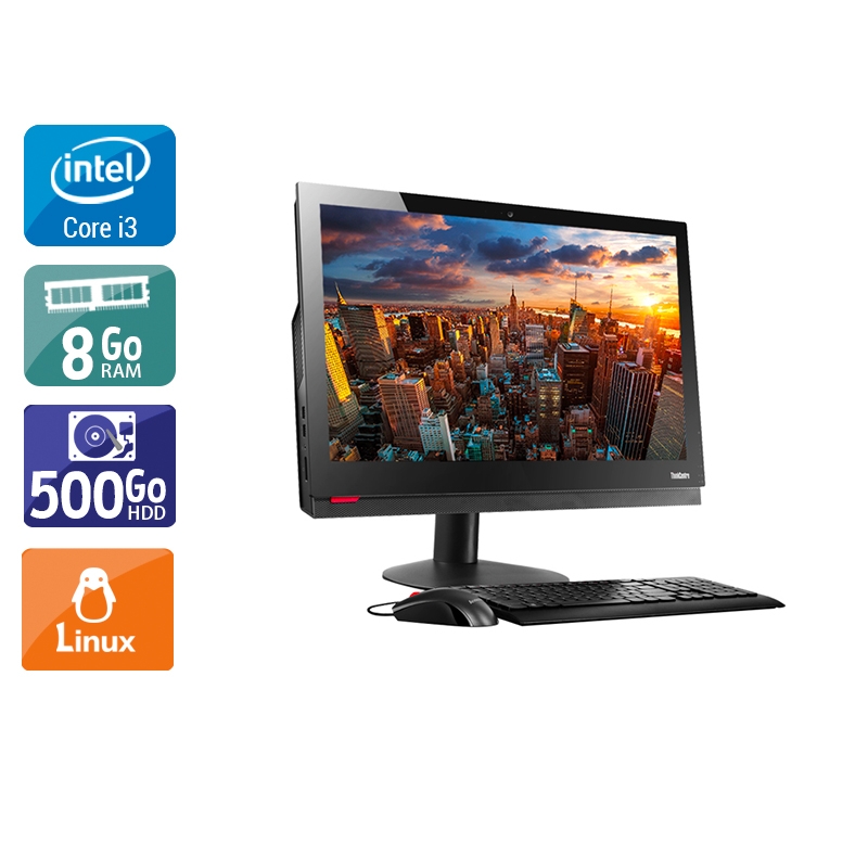 Lenovo ThinkCentre M910Z AIO i3 Gen 7 24" - 8Go RAM 500Go HDD Linux