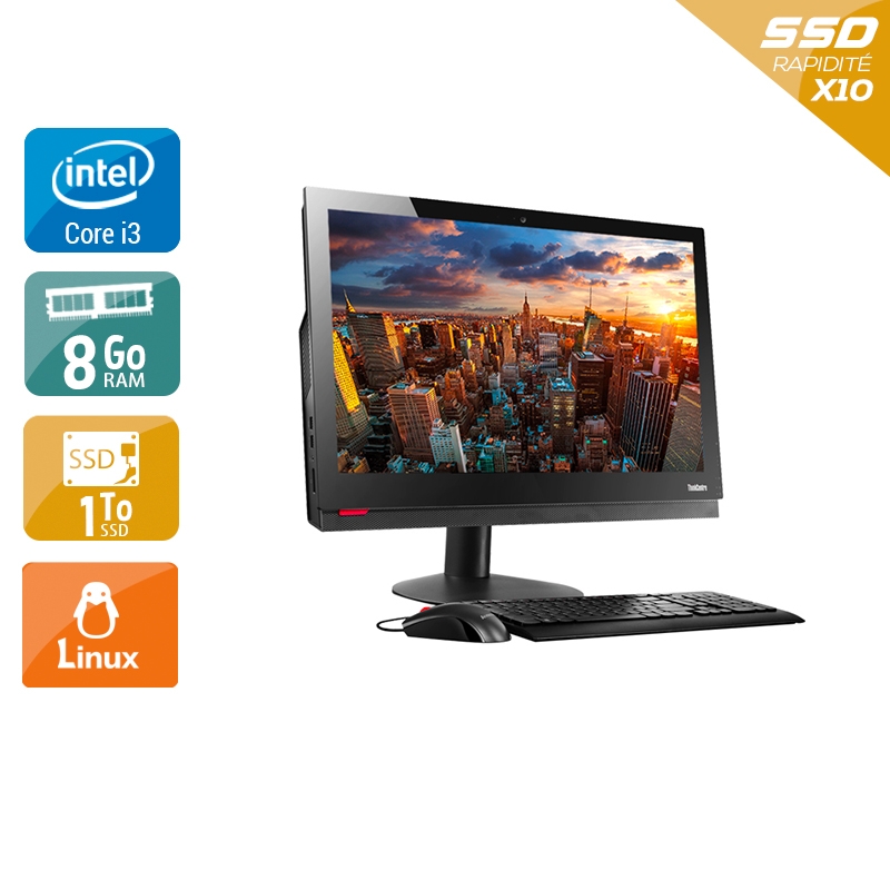 Lenovo ThinkCentre M910Z AIO i3 Gen 7 24" - 8Go RAM 1To SSD Linux