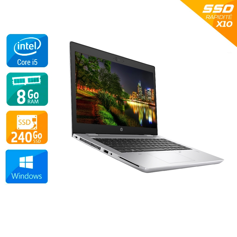 HP ProBook 640 G4 14'' i5 Gen 7 - 8Go RAM 240Go SSD Windows 10 État correctOccasion certifiée reconditionnée