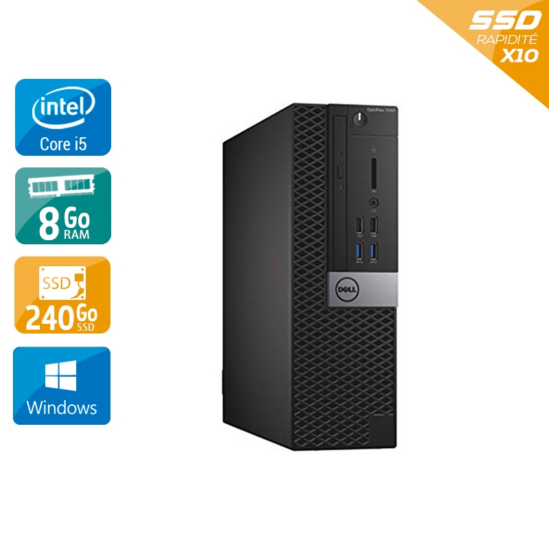 Dell Optiplex 7040 Desktop i5 Gen 6 - 8Go RAM 240Go SSD Windows 10