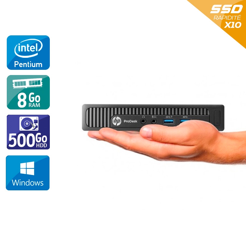 HP ProDesk 600 G2 Tiny Pentium G Dual Core Gen 6 - 8Go RAM 500Go HDD Windows 10  État correctOccasion certifiée reconditionnée Bon état -  reconditionné disponible sur Kiatoo