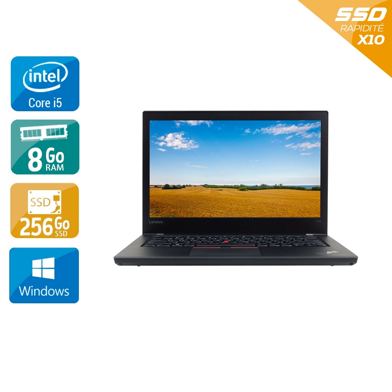 Lenovo ThinkPad T470 14'' i5 Gen 6 - 8Go RAM 256Go SSD Windows 10 - Etat du Produit : État correct  État correctOccasion certifiée reconditionnée Bon état -  reconditionné disponible sur Kiatoo