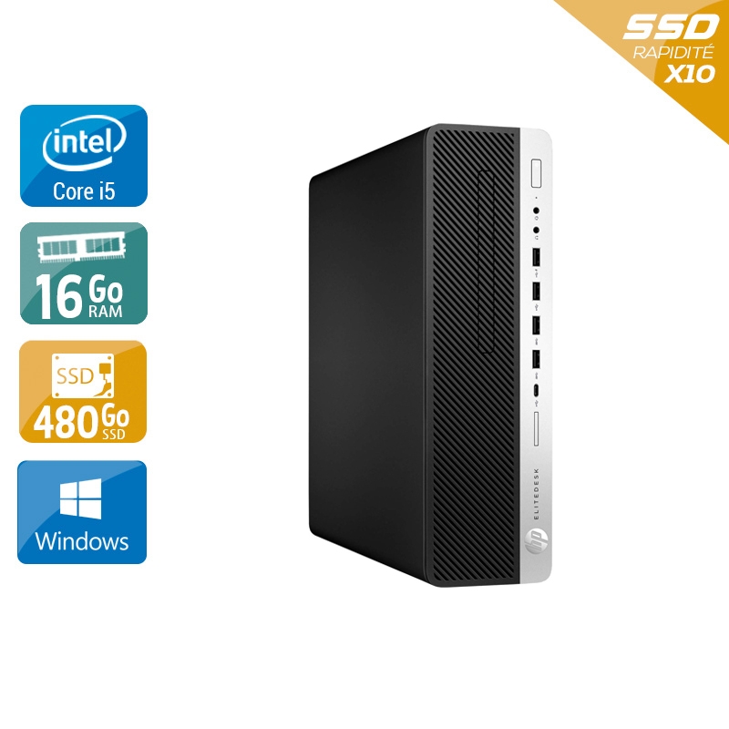 HP EliteDesk 800 G4 Desktop i5 Gen 8 - 16Go RAM 480Go SSD Windows 10
