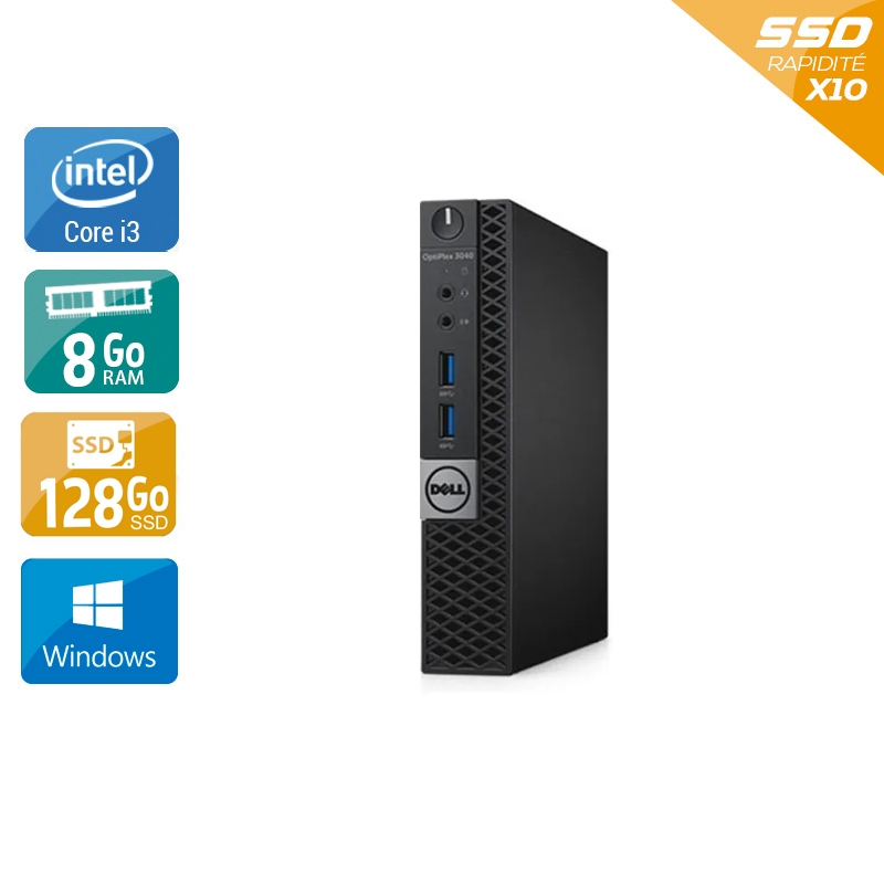 Dell Optiplex 3050 Tiny i3 Gen 7 - 8Go RAM 120Go SSD Windows 10  Bon étatOccasion certifiée reconditionnée Bon état -  reconditionné disponible sur Kiatoo
