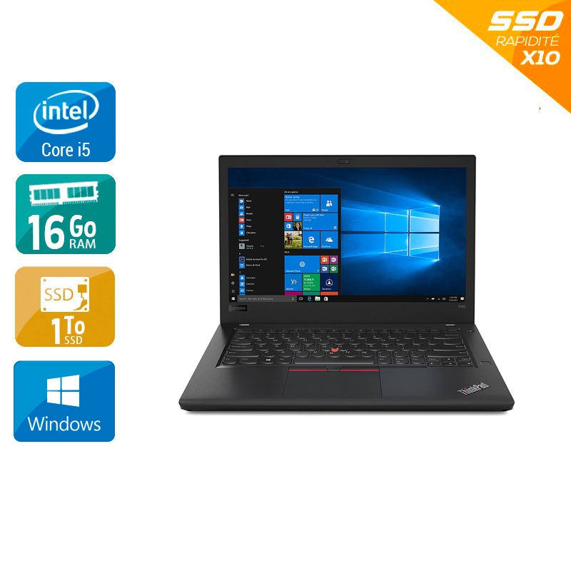 Lenovo ThinkPad T480 14" i5 Gen 8 - 16Go RAM 1To SSD Windows 10