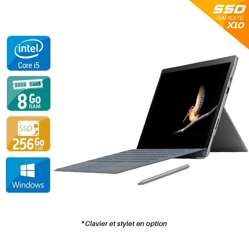 Microsoft Surface Pro 7 12,3'' i5 Gen 10 8Go RAM 256Go SSD Windows 11 Pro  État correctOccasion certifiée reconditionnée