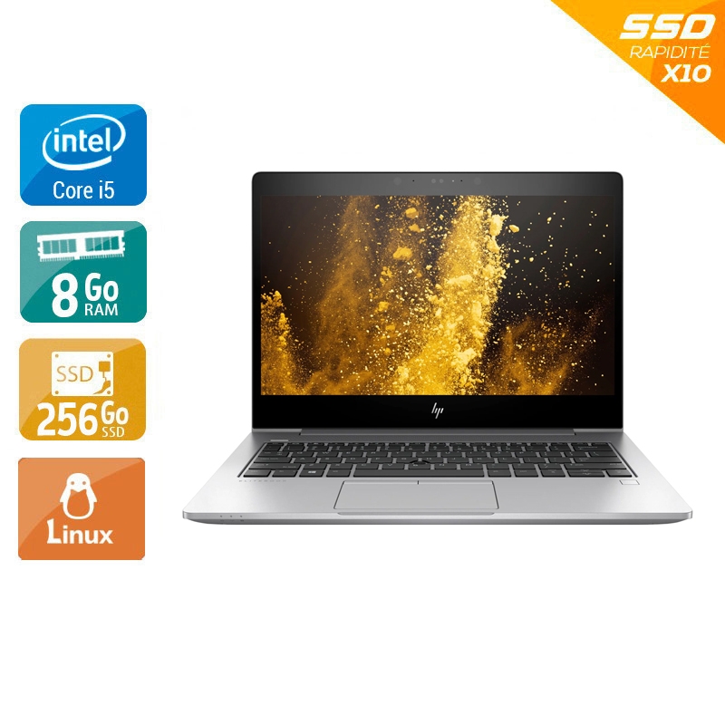 HP EliteBook 830 G6 13,3" i5 Gen 8 - 8Go RAM 256Go SSD Linux