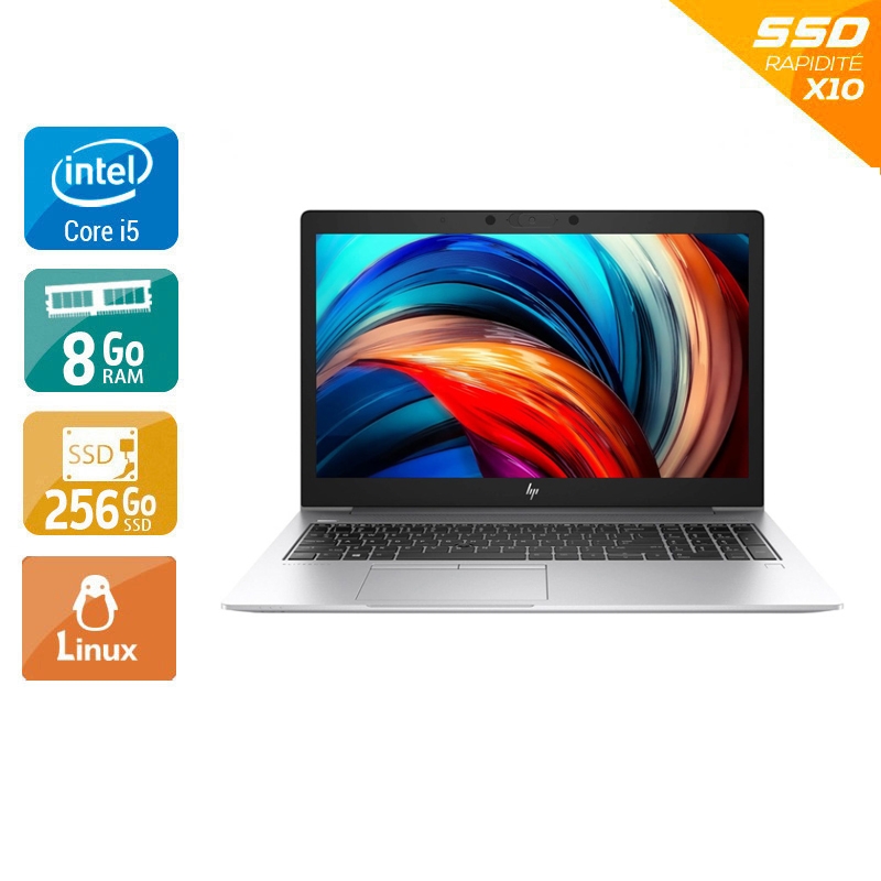 HP EliteBook 850 G6 15,6" i5 Gen 8 - 8Go RAM 256Go SSD Linux