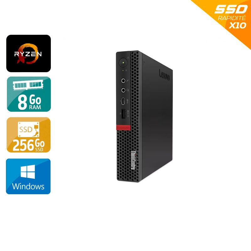 Lenovo ThinkCentre M75Q Tiny AMD Ryzen 5 Pro - 8Go RAM 256Go SSD Windows 11