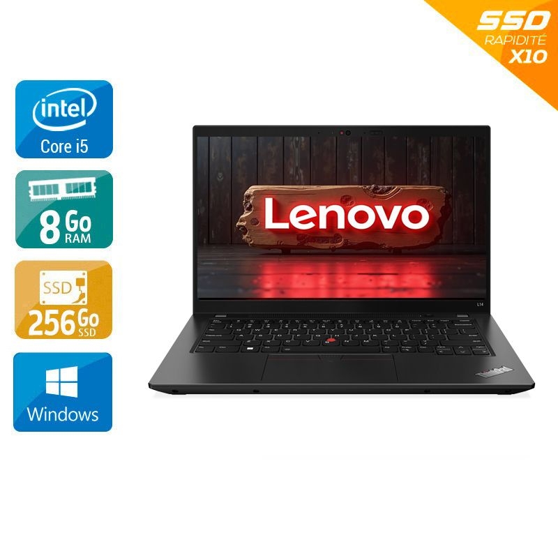 Lenovo ThinkPad L14 GEN 1 14'' i5 Gen 10 - 8Go RAM 256Go SSD Windows 11  État correctOccasion certifiée reconditionnée Bon état -  reconditionné disponible sur Kiatoo