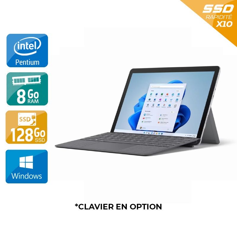 Microsoft Surface Go 3 10,5" Pentium Gold 8Go RAM 128Go SSD Windows 11 FHD tactile