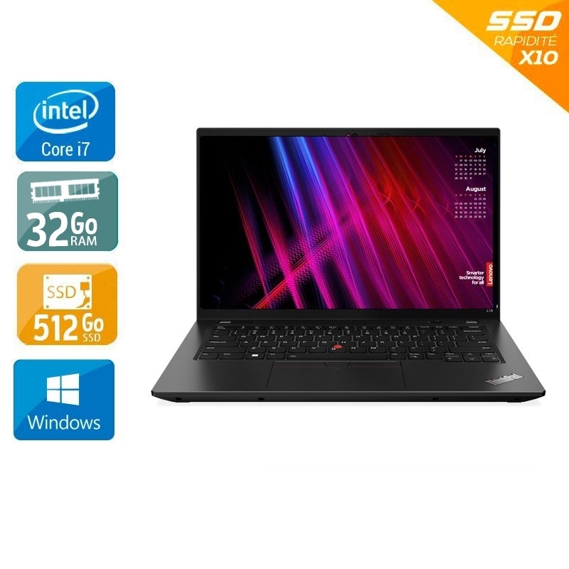 Lenovo ThinkPad L14 GEN 1 14" i7 Gen 10 - 32Go RAM 512Go SSD Windows 11