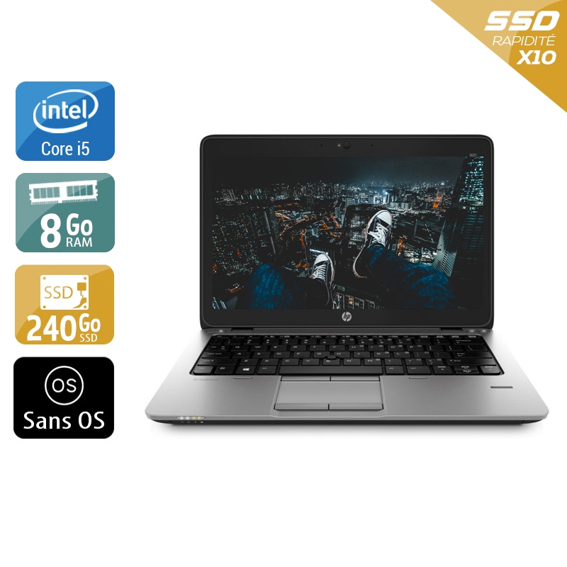 HP EliteBook 820 G1 12,5'' i5 - 8Go RAM 240Go SSD Sans OS  Bon étatOccasion certifiée reconditionnée Bon état -  reconditionné disponible sur Kiatoo